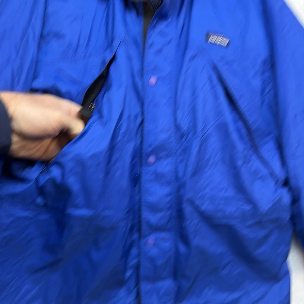 Patagonia‎ Kids Rain Jacket Blue Hooded Waterproof Vintage Size L 12
